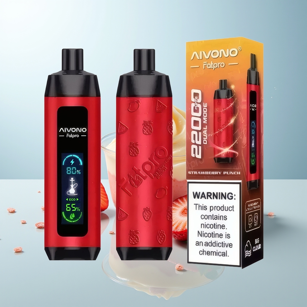 Aivono Aim Fatpro 22000 Puffs فراولة بانش 28ml 600mah