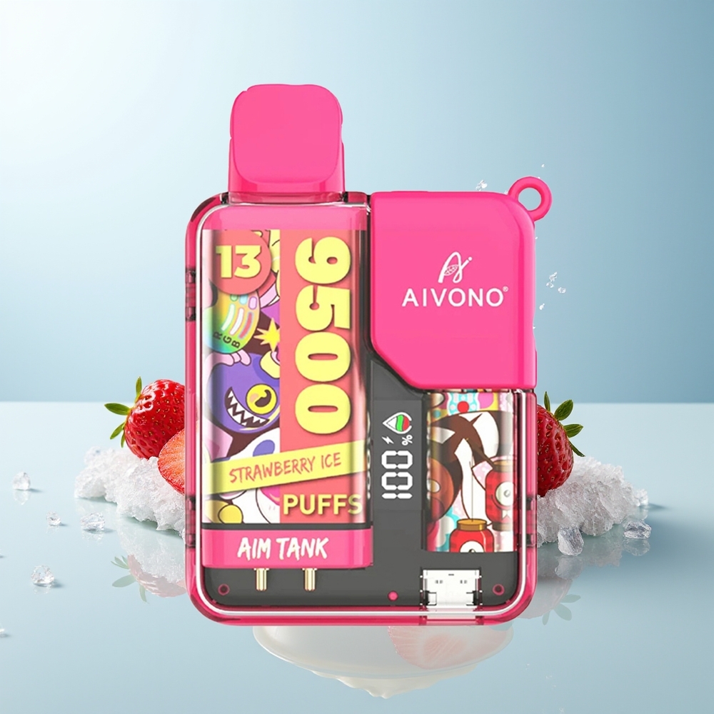 Aivono Aim-Tank 9500 Puffs فراولة آيس 18ml 650mAh