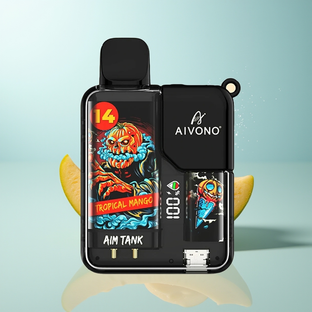 Aivono Aim Tank 9500 Puffs مانجو استوائي شاشة إل سي دي
