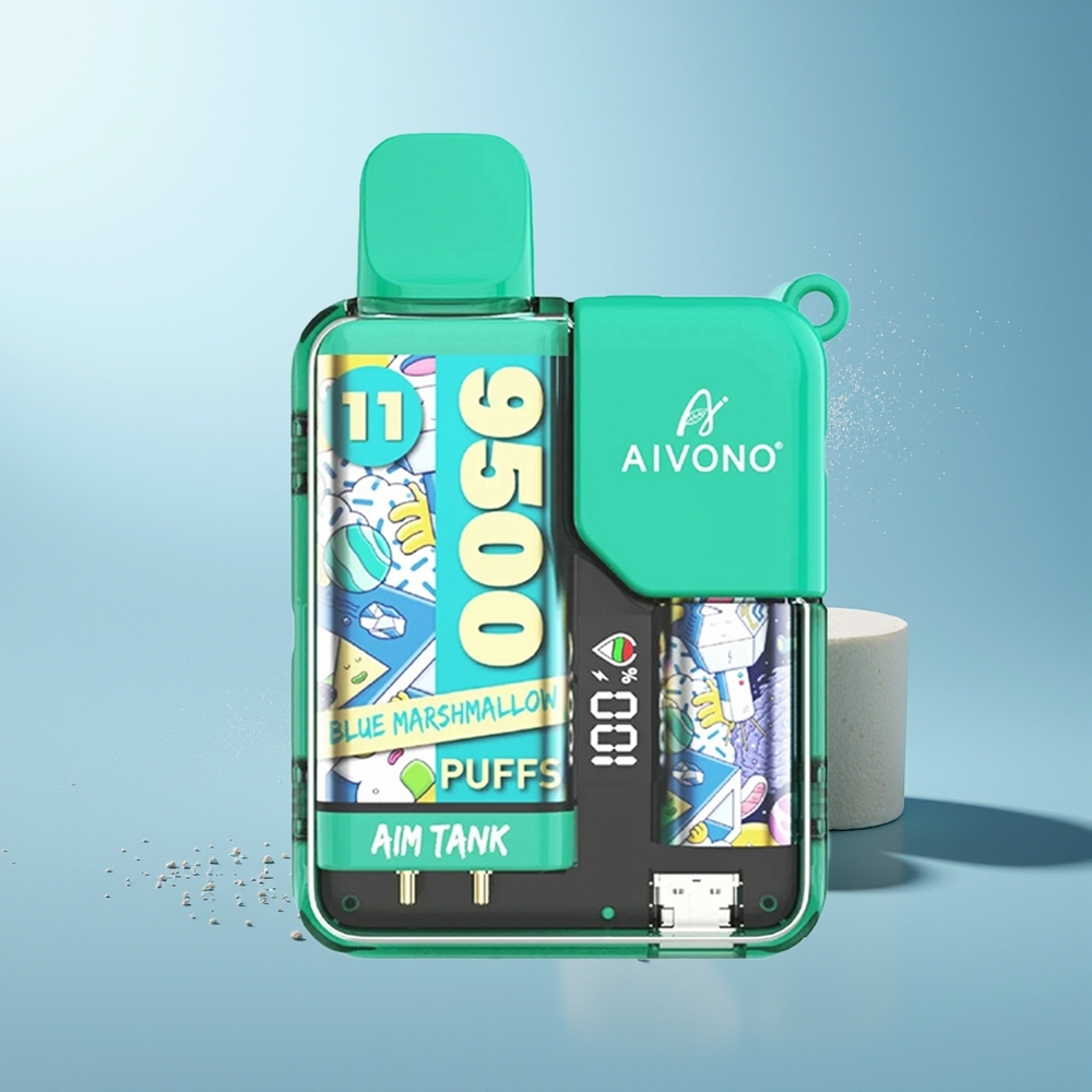 Aivono Aim Tank 9500 Puffs مارشميلو أزرق شاشة LCD
