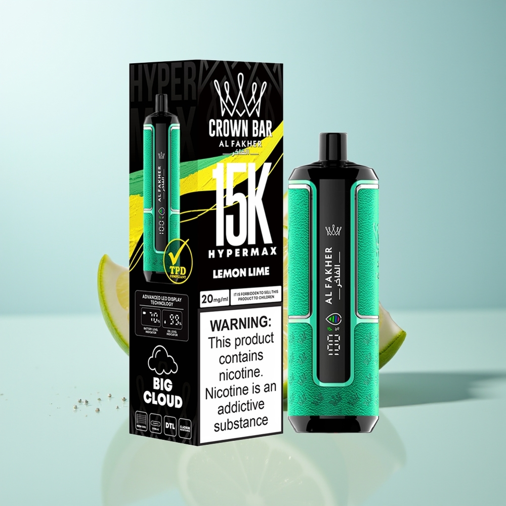 Al Fakher Crown Bar 15K ليمون لايم 22مل 600 مللي أمبير