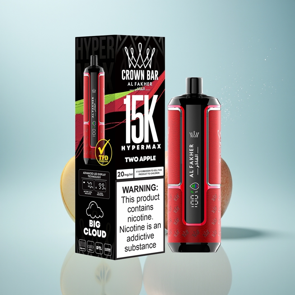 Al Fakher Crown Bar 15K تفاحتين Hypermax 22ml 600mAh