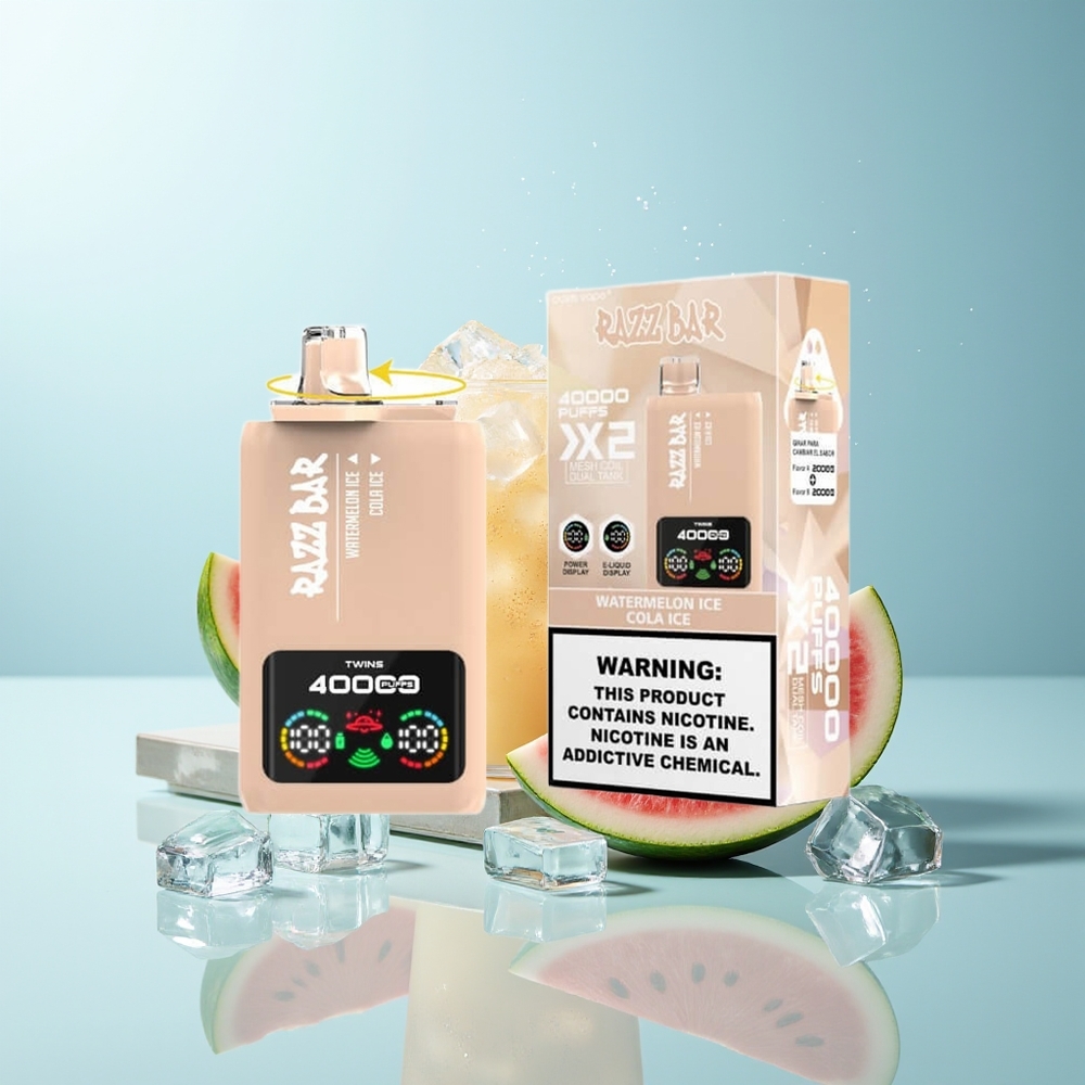 Razz Bar 40000 Puffs بطيخ ثلج - كولا ثلج شاشة عرض بطارية 650 مAh