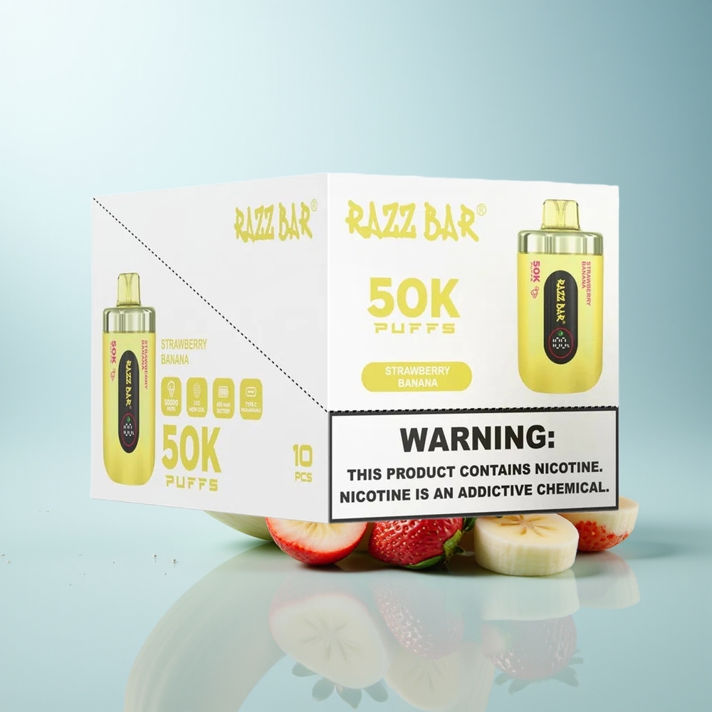 راز بار راز Razz Bar 50K نفخة فراولة موز 1.0 أوم شبكة