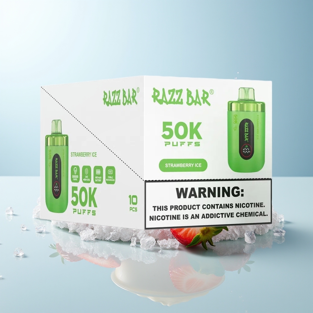 Razz Bar 50K فراولة آيس 1.0 Ohm 650 Mah