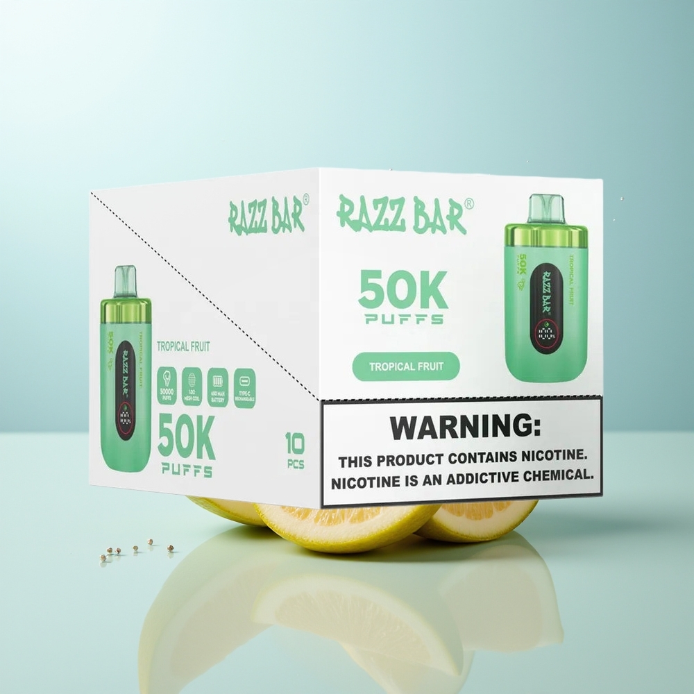 راز بار Razz Bar 50K نفخة فاكهة استوائية 2% نيكوتين شاحن نوع سي