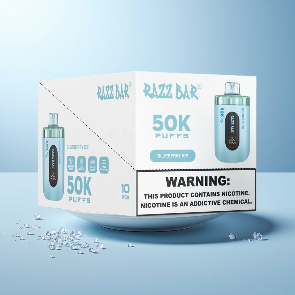 راز بار Razz Bar 50K نفخة نوع سي شحن توت أزرق مثلج