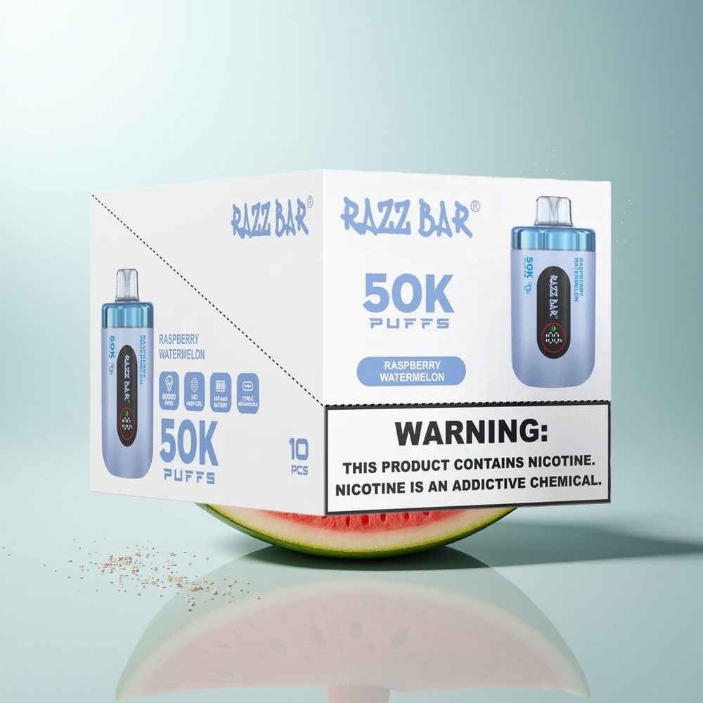 Razz Bar 50K Puffs توت بري بطيخ 1.0 Ohm Mesh Coil