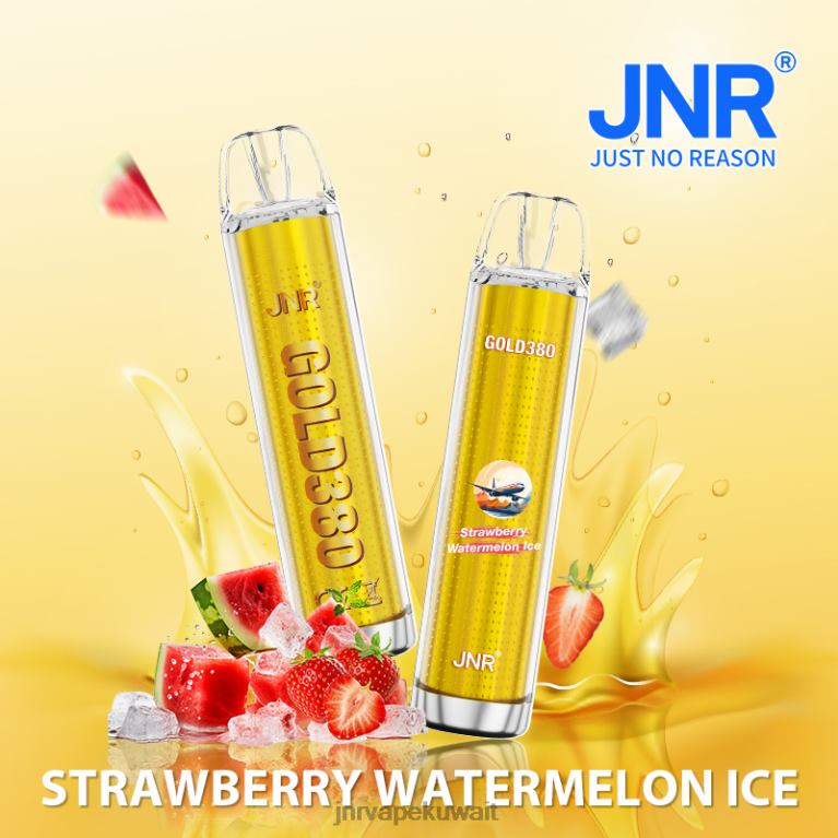 جي إن آر جولد 380 - JNR Vape Nicotine Content 6V8DF46 الفراولة والبطيخ الجليد