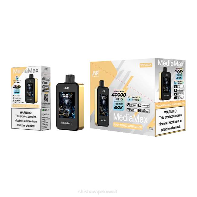 JNR Vape Nicotine الخوخ والمانجو والبطيخ | JNR MediaMax نفخة 40 ألف J84215
