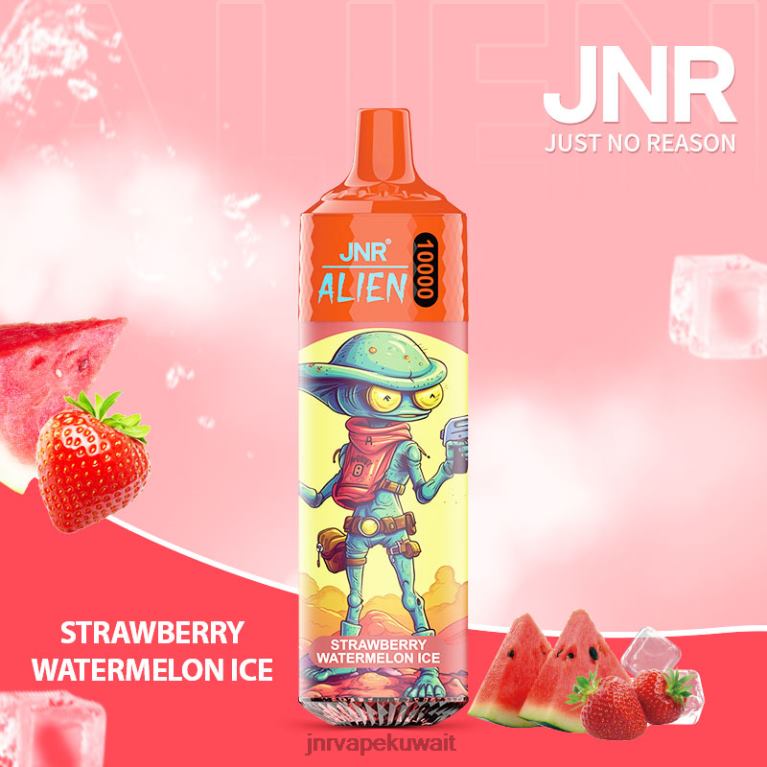 jnr أجنبي - JNR Vape Nicotine Content 6V8DF156 الفراولة والبطيخ الجليد