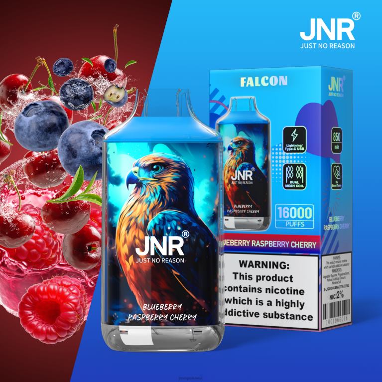 jnr فالكون - JNR Vape Nicotine Content 6V8DF216 توت توت كرز بدون ثمار